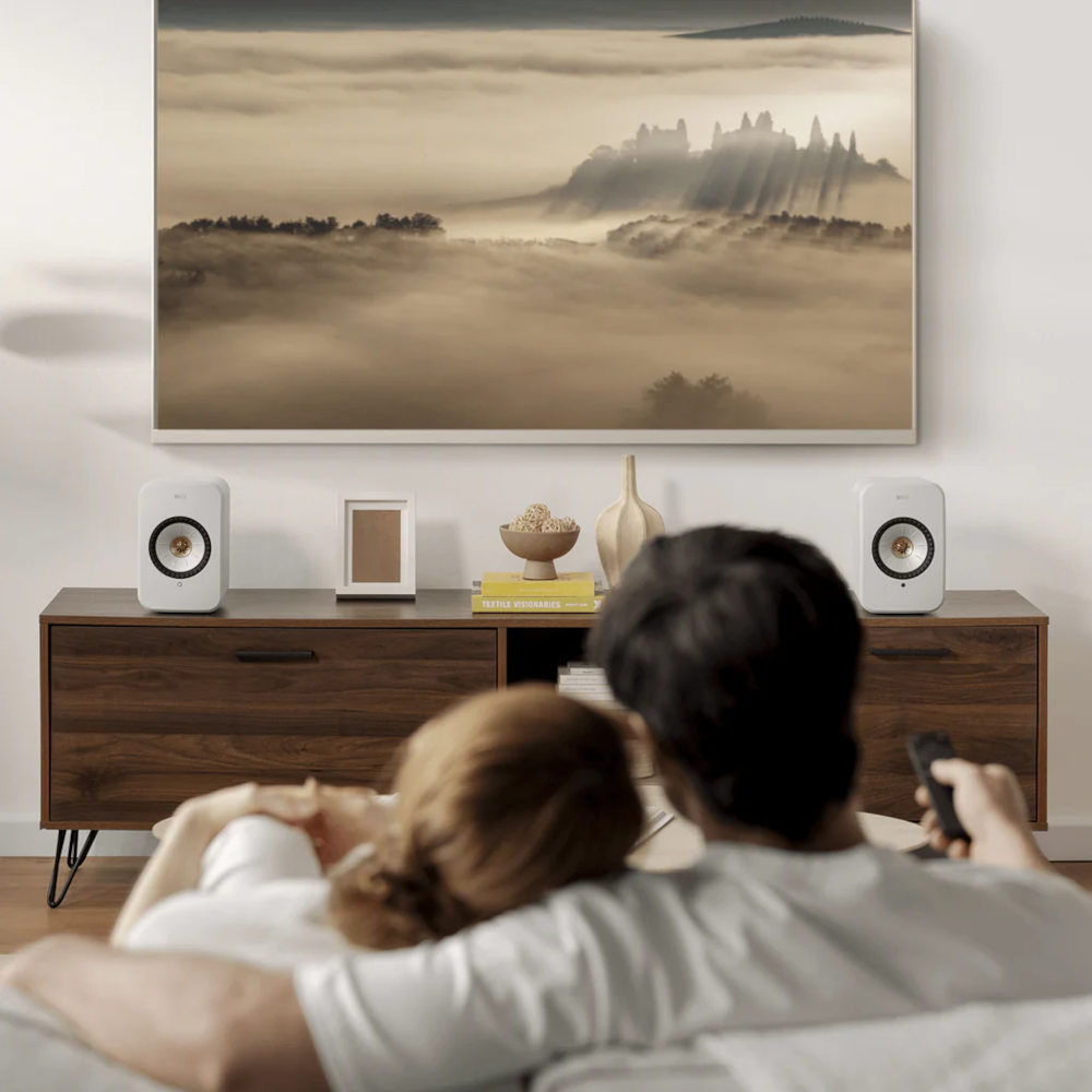 KEF LSX II Speakers - Cotton White - life