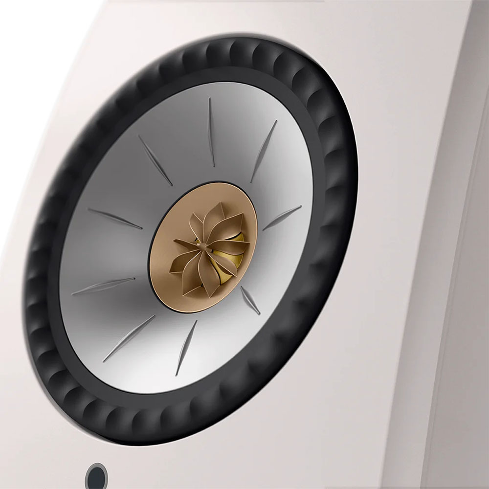 KEF LSX II Speakers - Mineral White - Close driver