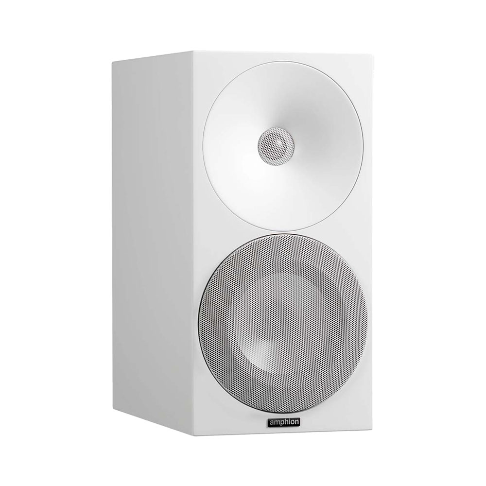 Amphion Argon3S Bookshelf Speakers - Full White - Angled
