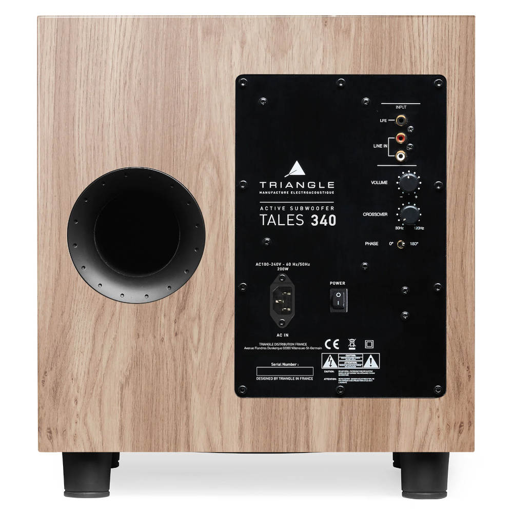 Triangle Tales 340 Subwoofer - Light Oak - back