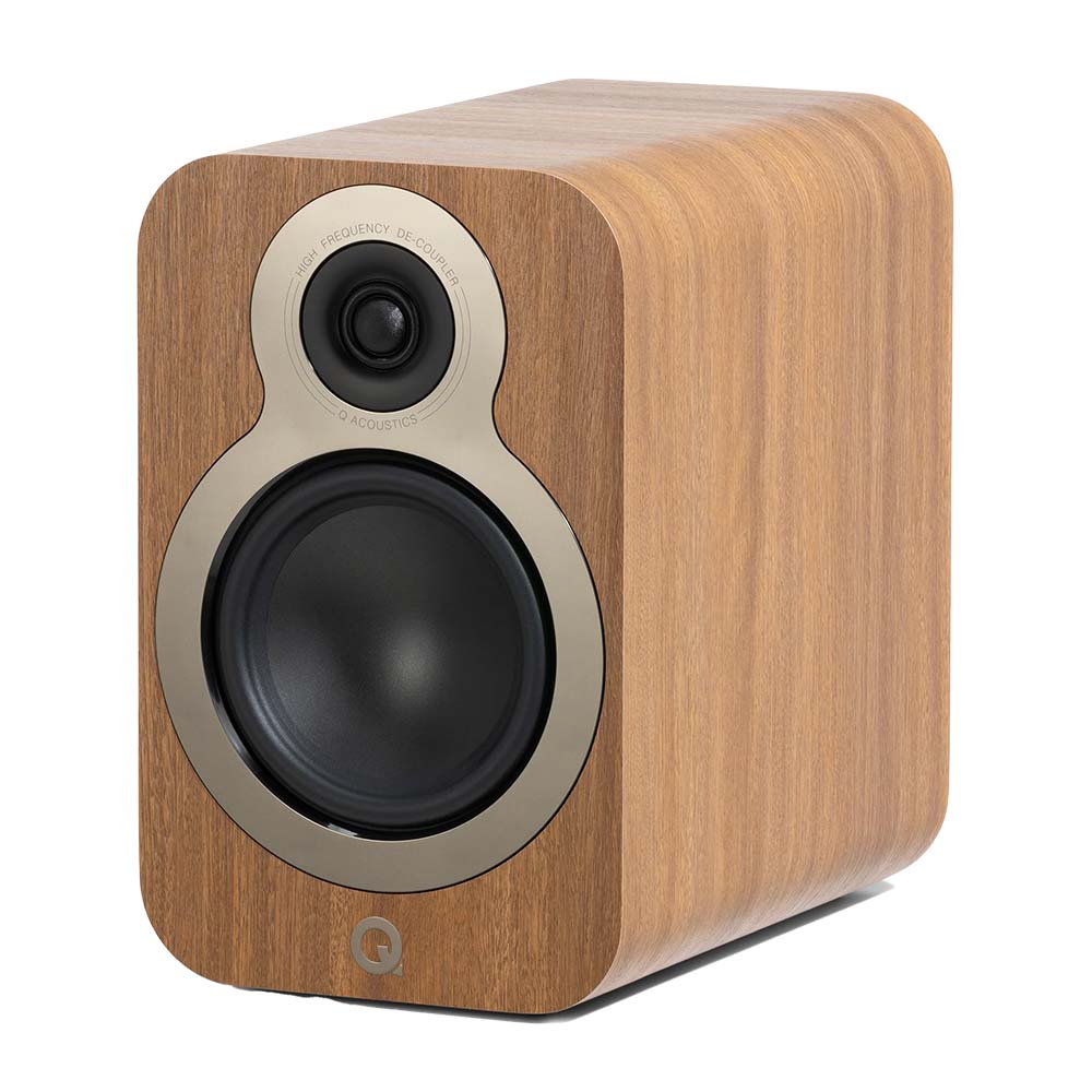 Q Acoustics 3020c Speakers - Oak - front - side