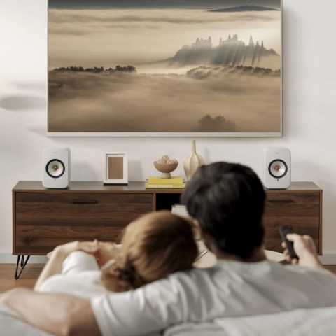 KEF LSX II Speakers - Cotton White - life