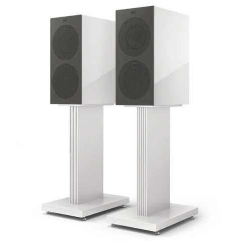 KEF R3 Meta Speakers – White Gloss - left - cover