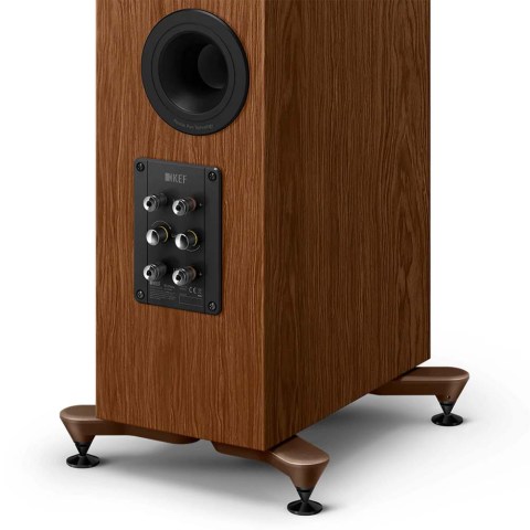 KEF R5 Meta Speakers – Walnut - left