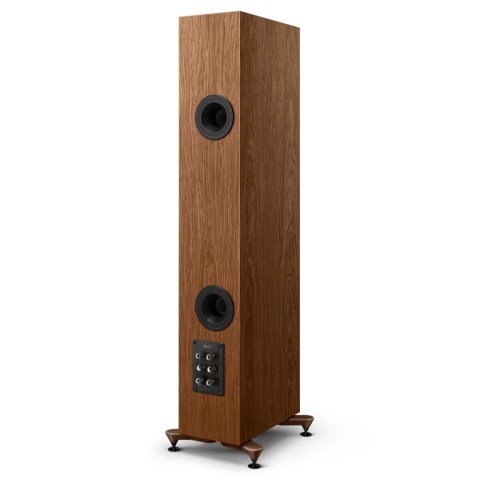 KEF R5 Meta Speakers – Walnut - side