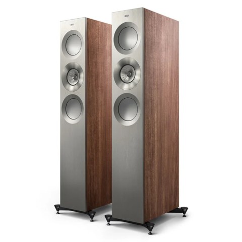 KEF Reference 3 Meta Speakers - Satin Walnut/Silver
