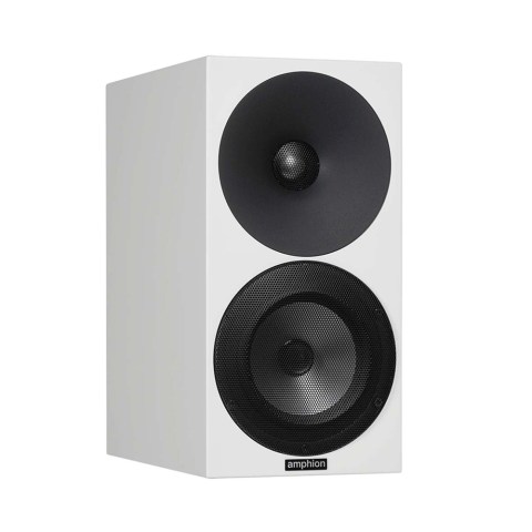 Amphion Argon1 Bookshelf Speakers - Standard White - Angled