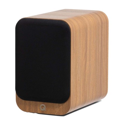 Q Acoustics 3020c Speakers - Oak - front - side cover