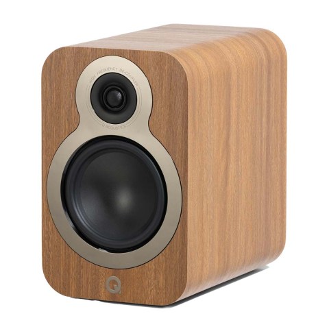 Q Acoustics 3020c Speakers - Oak - front - side